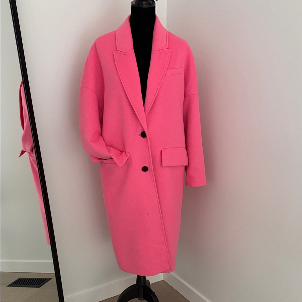 ZARA Women's Pink Oversized Coat sz S